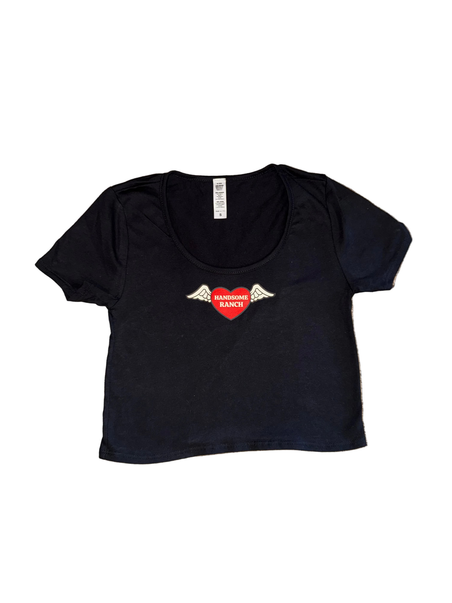 Winged Heart Cropped Baby Tee