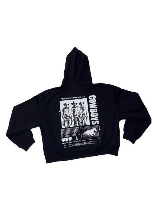 “Cowboys” Cropped Oversized Hoodie